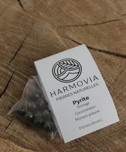 Perles Pyrite 8mm, 1 pièce